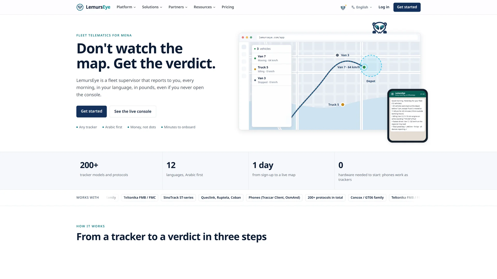LemursEye landing page: don't watch the map, get the verdict